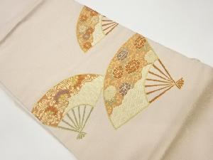 リサイクル　扇に花唐草模様織出し名古屋帯